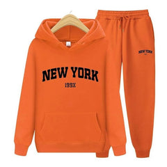 New York Letters, Women's Pullover Sweatpants Hoodie