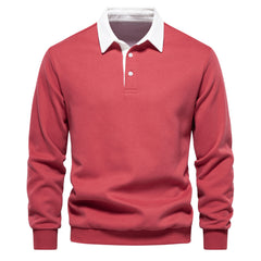 Long Sleeved Polo Collar Trendy European Size