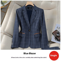 Apricot Plaid Suit Female British Style Elegant And Capable