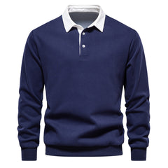 Long Sleeved Polo Collar Trendy European Size