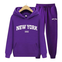 New York Letters, Women's Pullover Sweatpants Hoodie