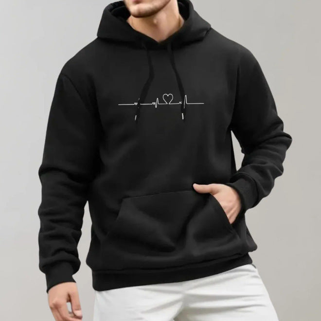 Large Thread Loose Casual Letter Drop-shoulder Sleeve Hoodie