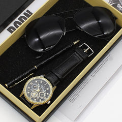 Men's Quartz Watch Business Sunglasses Sunglasses Pen Gift Set