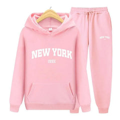 New York Letters, Women's Pullover Sweatpants Hoodie