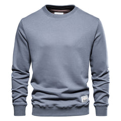 Long Sleeve Solid Color Sweatshirt Loose Round Neck Men's Sports Base