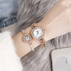 Women's Fashion Diamond Bracelet Watch Set