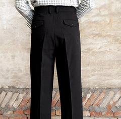 Italian Casual Wide-leg Suit Pants British High Waist Baggy Straight Trousers