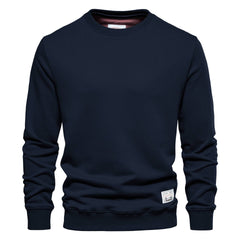 Long Sleeve Solid Color Sweatshirt Loose Round Neck Men's Sports Base