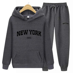 New York Letters, Women's Pullover Sweatpants Hoodie