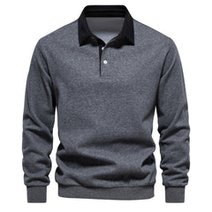 Long Sleeved Polo Collar Trendy European Size