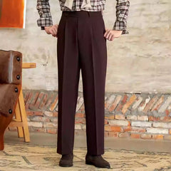 Italian Casual Wide-leg Suit Pants British High Waist Baggy Straight Trousers