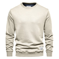 Long Sleeve Solid Color Sweatshirt Loose Round Neck Men's Sports Base