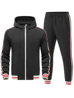 Men's Casual Coat Stripe Braid Sweatsuit