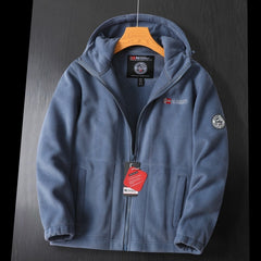 Winter Plus Size Men's Brushed Zipper Hoody