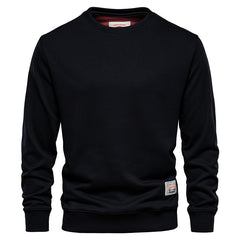 Long Sleeve Solid Color Sweatshirt Loose Round Neck Men's Sports Base