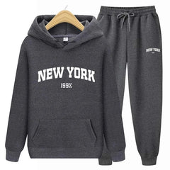 New York Letters, Women's Pullover Sweatpants Hoodie