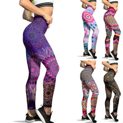 Slim-fit Printed Trousers Yoga Pants