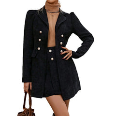 Solid Color Commute Blazer Collar Coat Waist-slimming Dress Suit