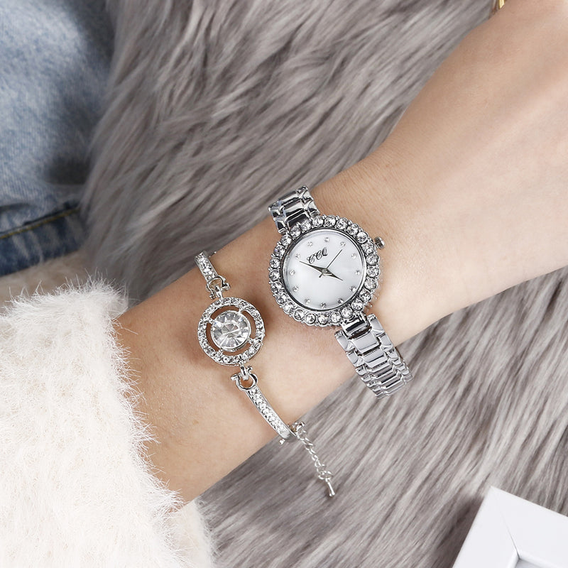 Women's Fashion Diamond Bracelet Watch Set