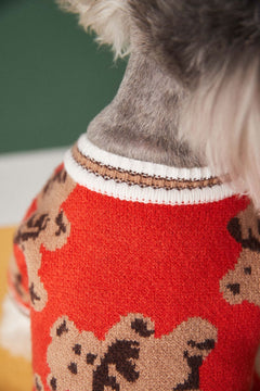 Dog Sweater Preppy Style V-neck Striped Vest Pet Puppy Winter Warm Clothes Apparel For Dogs