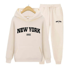 New York Letters, Women's Pullover Sweatpants Hoodie