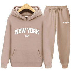 New York Letters, Women's Pullover Sweatpants Hoodie