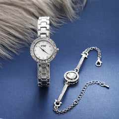 Women's Fashion Diamond Bracelet Watch Set