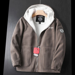 Winter Plus Size Men's Brushed Zipper Hoody