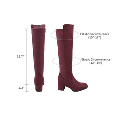 DREAM PAIRS Women's Knee High Stretchy Fashion Boots 6.5 Burgundy