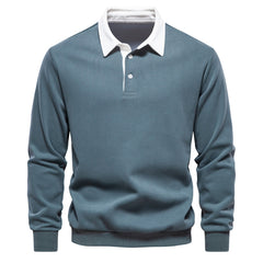 Long Sleeved Polo Collar Trendy European Size