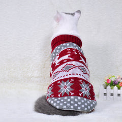 Cat Sweater Pet Christmas Knitting High Collar Clothes