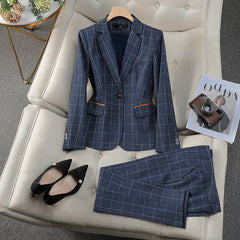 Apricot Plaid Suit Female British Style Elegant And Capable