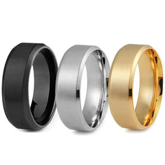 Jstyle Stainless Steel Rings for Men Wedding Ring Cool Simple Band 8MM Width 3 Pcs A Set 13