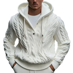 Men's Twisted Flower Drawstring Hoodie Sweater