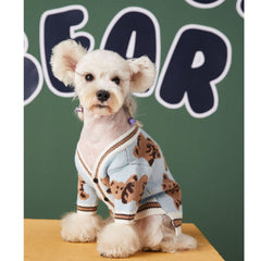 Dog Sweater Preppy Style V-neck Striped Vest Pet Puppy Winter Warm Clothes Apparel For Dogs