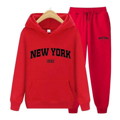 New York Letters, Women's Pullover Sweatpants Hoodie