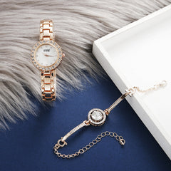 Women's Fashion Diamond Bracelet Watch Set