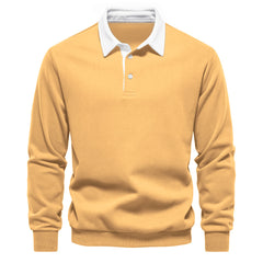 Long Sleeved Polo Collar Trendy European Size