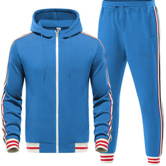 Men's Casual Coat Stripe Braid Sweatsuit