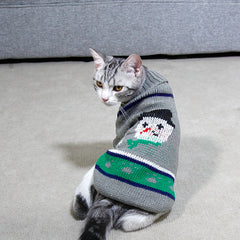 Cat Sweater Pet Christmas Knitting High Collar Clothes