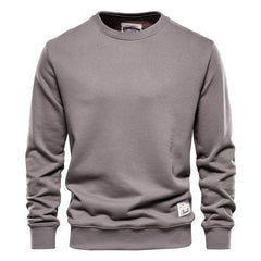 Long Sleeve Solid Color Sweatshirt Loose Round Neck Men's Sports Base