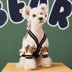 Dog Sweater Preppy Style V-neck Striped Vest Pet Puppy Winter Warm Clothes Apparel For Dogs