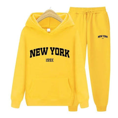 New York Letters, Women's Pullover Sweatpants Hoodie