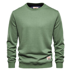 Long Sleeve Solid Color Sweatshirt Loose Round Neck Men's Sports Base