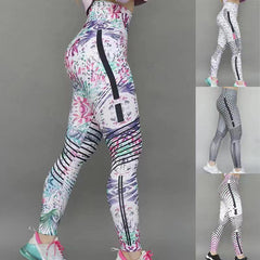 Slim-fit Printed Trousers Yoga Pants