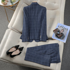 Apricot Plaid Suit Female British Style Elegant And Capable