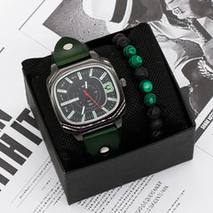 Men's Belt Bracelet Set Trendy Quartz Watch