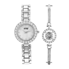 Women's Fashion Diamond Bracelet Watch Set