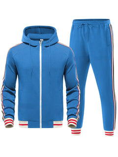 Men's Casual Coat Stripe Braid Sweatsuit