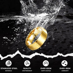 Jstyle Stainless Steel Rings for Men Wedding Ring Cool Simple Band 8MM Width 3 Pcs A Set 13